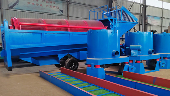 Portable Gold Washing Plant 50 TPH Mobile Trommel Drum Screen mit 300 mm Zuführgröße