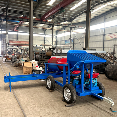 Kleine Masse 5-10 Tonnen Alluvial Gold Waschanlage Mobil Gold Bergbau Trommel Bildschirm