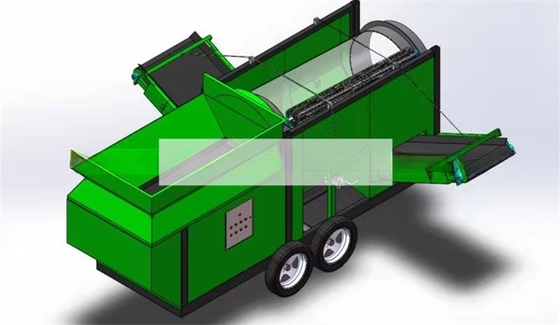 Mobile Trommel Screener MTS1230 für Erdsand Kies Kompost Holzsplitter hohe Kapazität