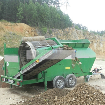 Mobile Trommel Screener MTS1230 für Erdsand Kies Kompost Holzsplitter hohe Kapazität