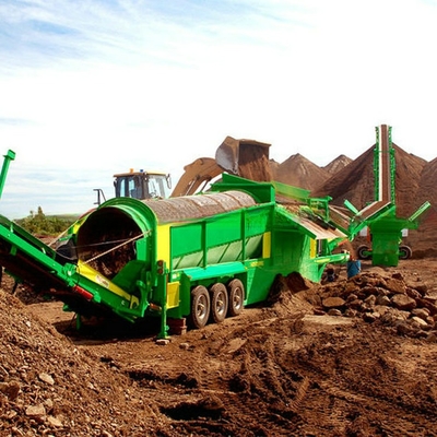 Top Soil Screener Mobile Kompost Trommel Screen Screening für Sägemehl Holzsplitter Verweigern