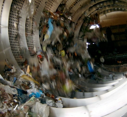 Abfallrecyclinganlage mit Gummiballreinigungssystem mit Zuführgröße kleiner als 300 mm