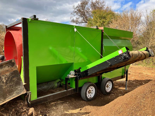 Portable mobile Kompost Trommel Discharge Screen Größe weniger als 6 mm oder auf Anfrage