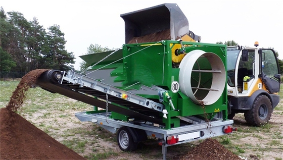 Rotary Drum Trommel Screener für Kompost Holzkohle Boden Feuerholz Felswürmer Oberboden