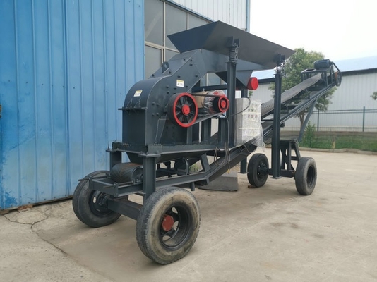 Gelber mobiler Hammercrusher für die Produktion von Steinbruchaggregaten zu erschwinglichen Preisen