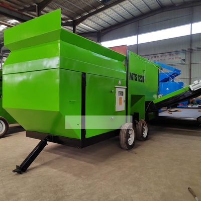 Grauer Bodenüberflächenschirmer Dieselgenerator Holz Feuerholz Trommel-Typ Trommel-Schirmmaschine