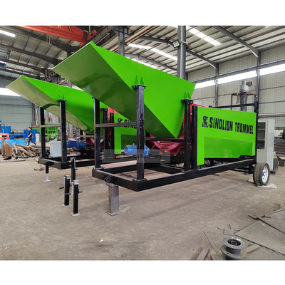 Mobiler rotierender Kreisholzsplitter Brennholz Trommelschirm mit Stahlplattenloch