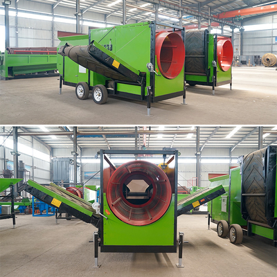 Hochgradig angepasster 2000 KG-Rad-Mobiltrommel-Bildschirm für Kompost- und Schlack-Screening