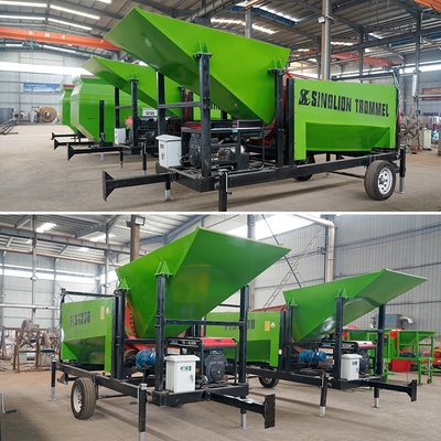 Mini mobile Trommel-Bildschirm Energieeinsparende Schwere Aufgabe für Alluvial Gold Mining Machine