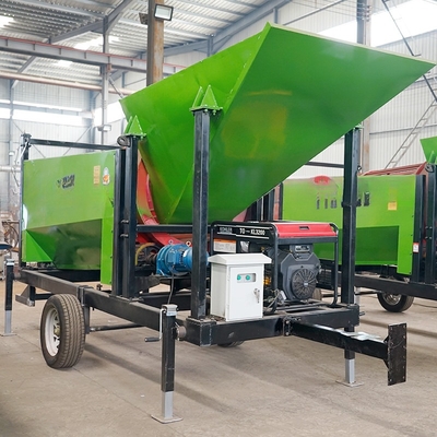 Papier Holzsplitter Kunststoffkompost und Boden Oberboden mobile Trommel Bildschirmzufuhr Größe weniger als 300 mm