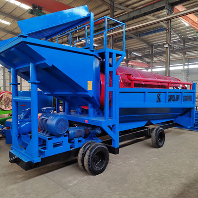 Hochsteifigkeit Mobilplatzierungs-Goldwaschanlage 400 TPH Trommelbildschirm für den Goldbergbau