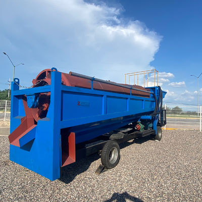 Hochsteifigkeit Mobilplatzierungs-Goldwaschanlage 400 TPH Trommelbildschirm für den Goldbergbau