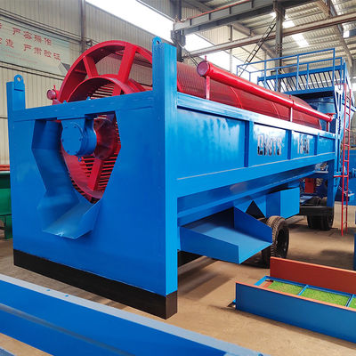 Hochsteifigkeit Mobilplatzierungs-Goldwaschanlage 400 TPH Trommelbildschirm für den Goldbergbau