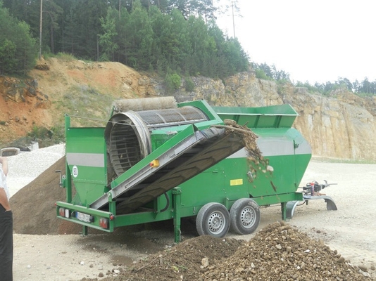 Gummiballreinigungssystem Gelbe mobile Trommel Bildschirmmaschine für und Effizienz