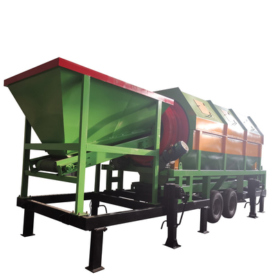 Minder als 300 mm Fütterungsgröße mobile Kompost-Rotationssiebe für Kompostieranlagen