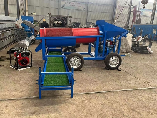 Alluvial Goldbergbau Trommelmaschinenwaschanlage mit 600 KG Schwerkraftseparator