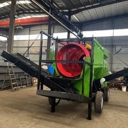 Tragbare Trommel-Vibrationsschirm für die Kompostierung von Kies und Holzsplittern an jedem Ort