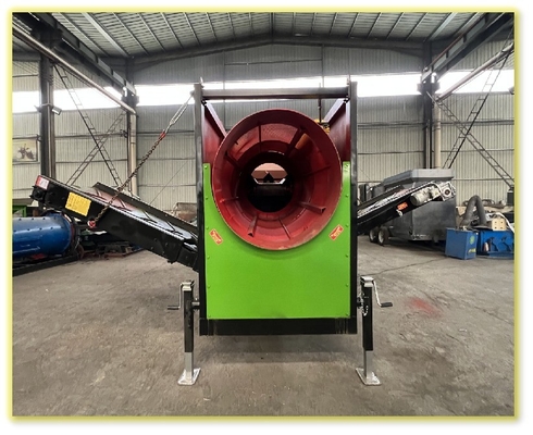 2-3 Schichten 30m3/h Mobiltrommel-Schirm für Schotterkompost Schweine- und Schafdünger