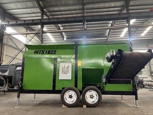 2-3 Schichten 30m3/h Mobiltrommel-Schirm für Schotterkompost Schweine- und Schafdünger