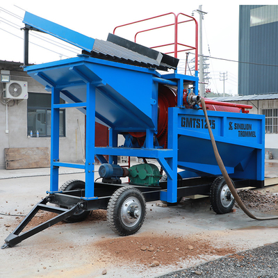 Bergbauscheidung Sand Alluvial Gold Waschen mobile Trommel Bildschirm für den Markt in Russland