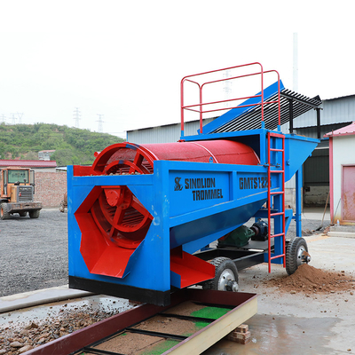 Bergbauscheidung Sand Alluvial Gold Waschen mobile Trommel Bildschirm für den Markt in Russland