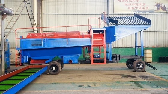 80-150 t/h mobile Alluvial Golderz Waschanlage Trommelwascher mit All-in-One-Funktion