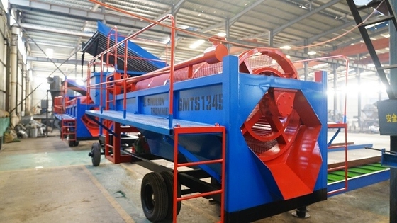 80-150 t/h mobile Alluvial Golderz Waschanlage Trommelwascher mit All-in-One-Funktion