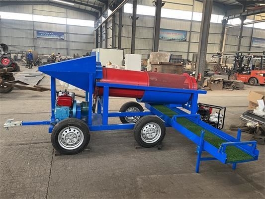 620 KG Goldbergbau Trommel Maschine Fütterungsgröße weniger als 300 mm Tragbar