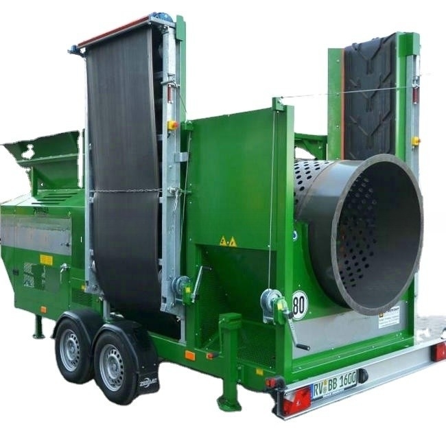 Mobile Trommel Screener MTS1230 für Erdsand Kies Kompost Holzsplitter hohe Kapazität