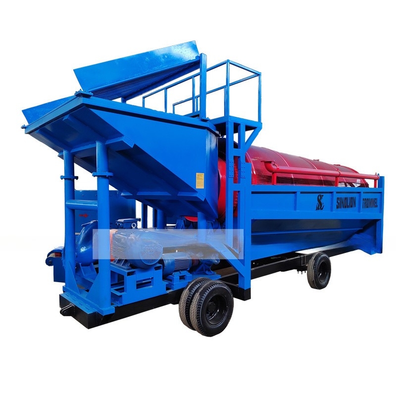 Alluvial Gold Mining Machine Mobile Trommel Screen zur Trennung von Gold in kleinem Maßstab