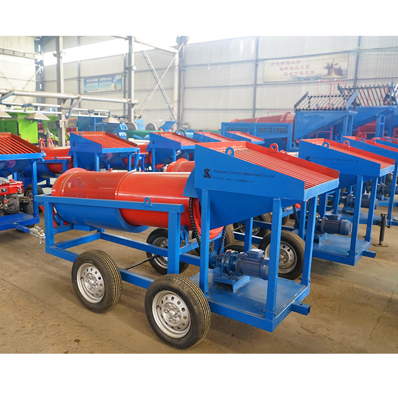 Kleine Produktionskapazität 620 KG mobile Goldtrommel-Bildschirm für den Alluvial-Goldbergbau