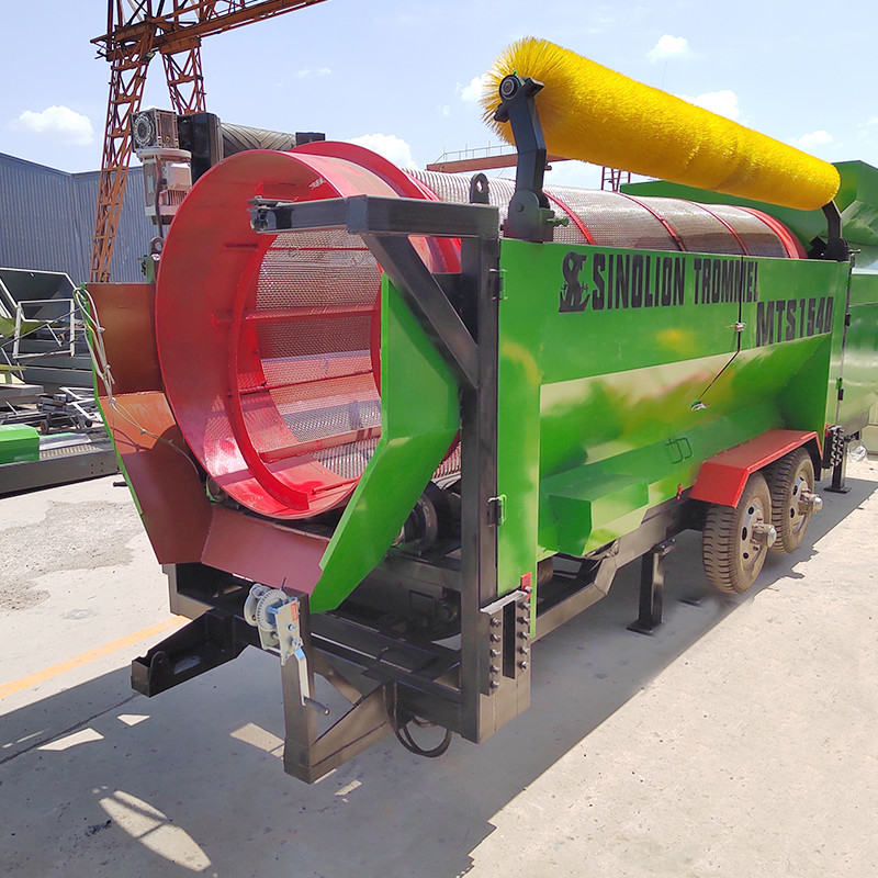 2000 KG angepasster mobiler Trommelbildschirm für Kompost, Schlacke, Kies und Holzsplitter