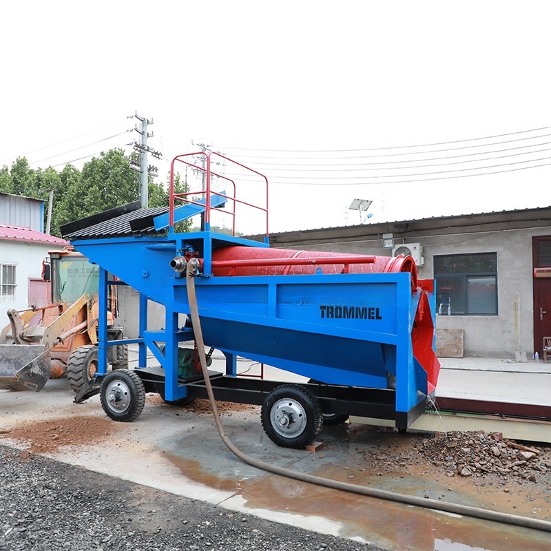 Bergbauscheidung Sand Alluvial Gold Waschen mobile Trommel Bildschirm für den Markt in Russland
