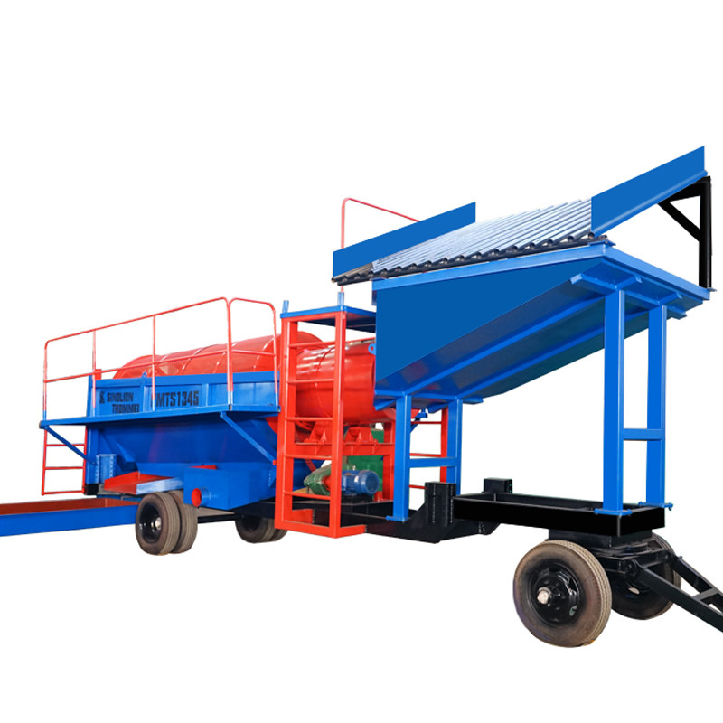 80-150 t/h mobile Alluvial Golderz Waschanlage Trommelwascher mit All-in-One-Funktion